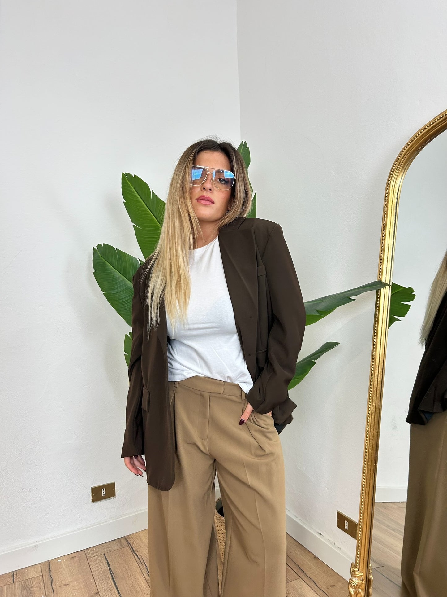 Giacca over marrone