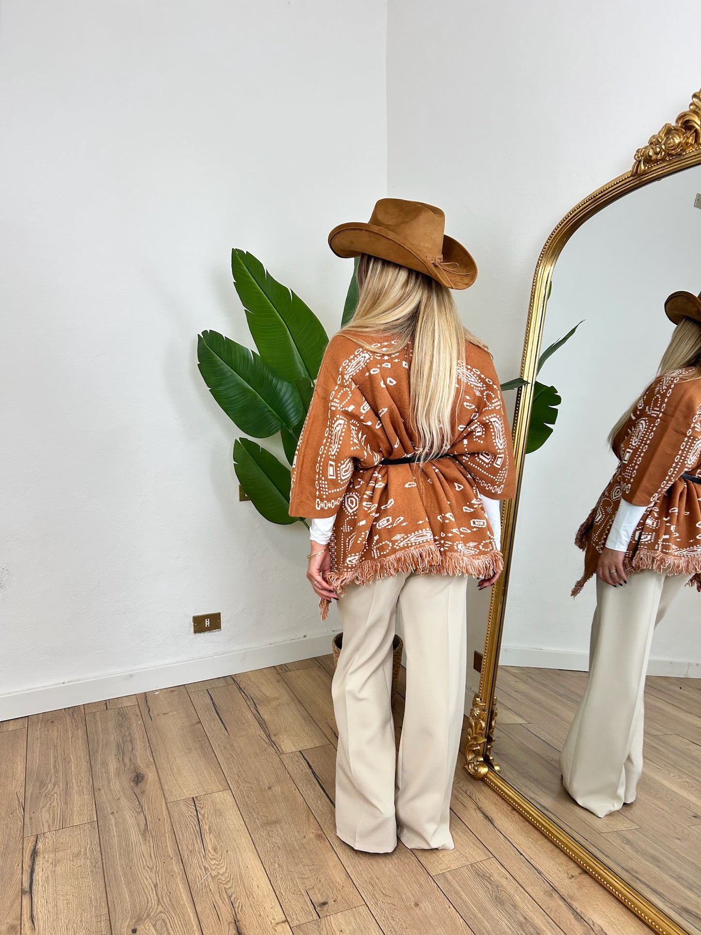 Pre order Poncho bandana cammello