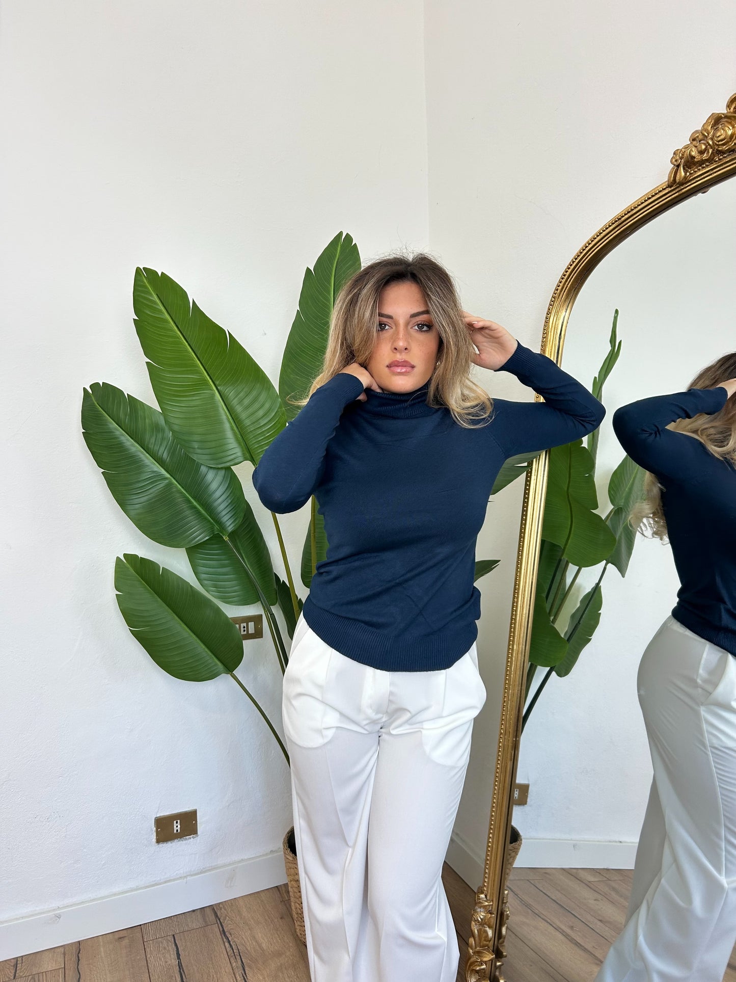 Pullover a maniche lunghe blu