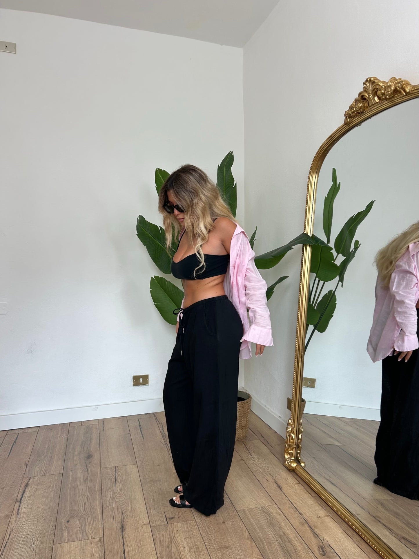 Pantalone everyday Lino nero
