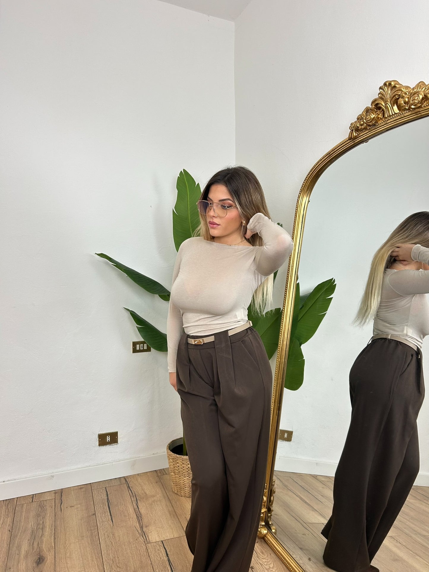 Maglia cashmere beige