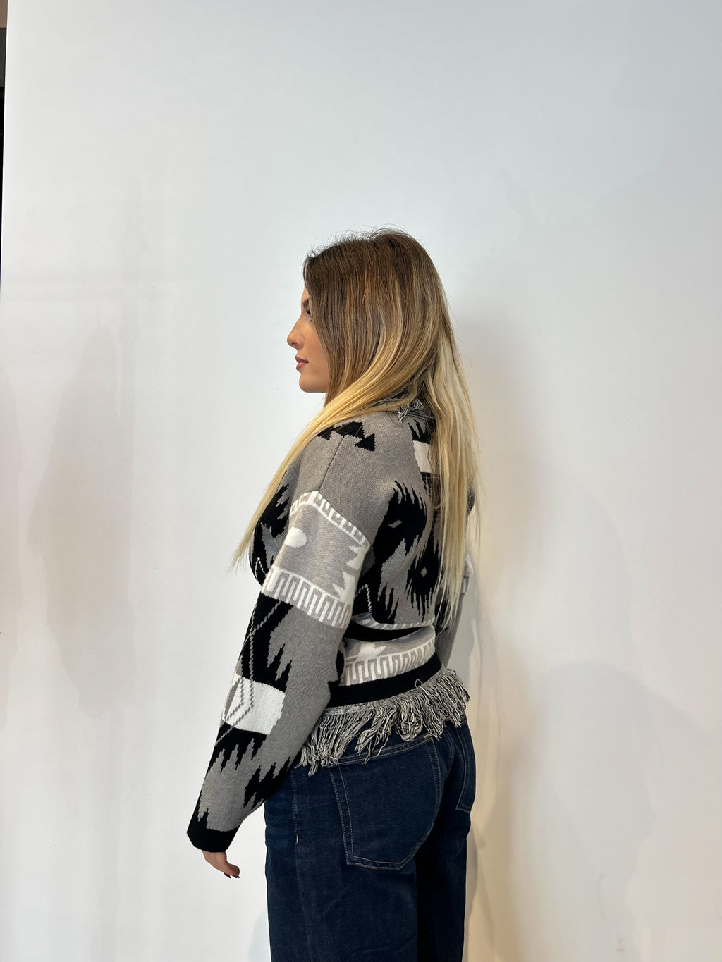 Pre order cardigan Madrid corto grigio