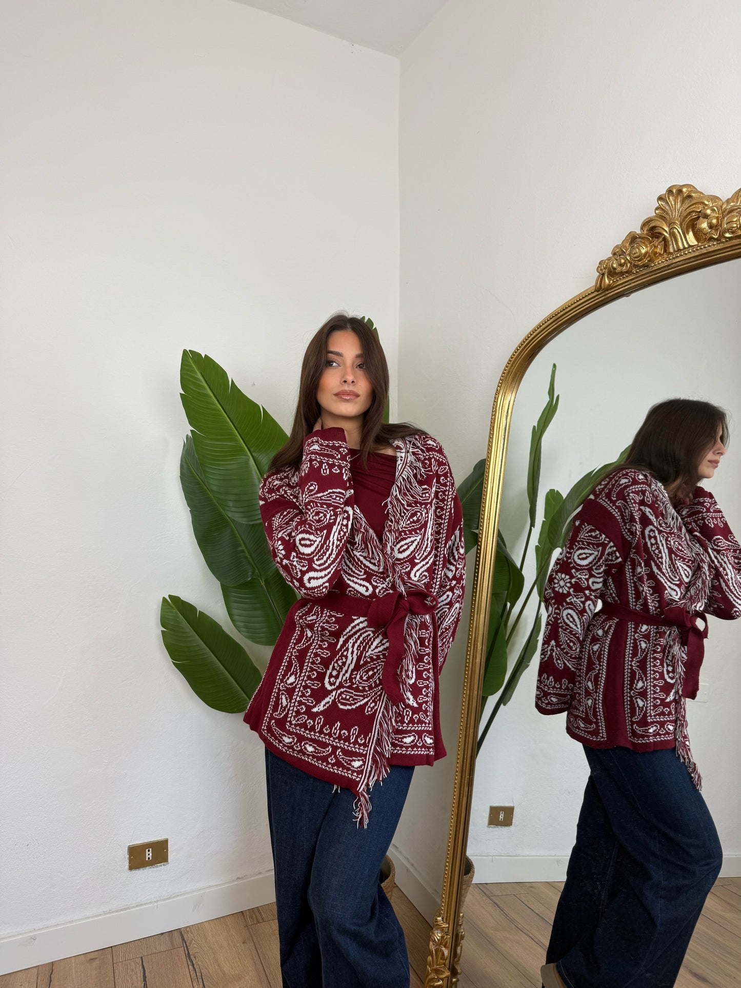 Cardigan Mexico bordeaux