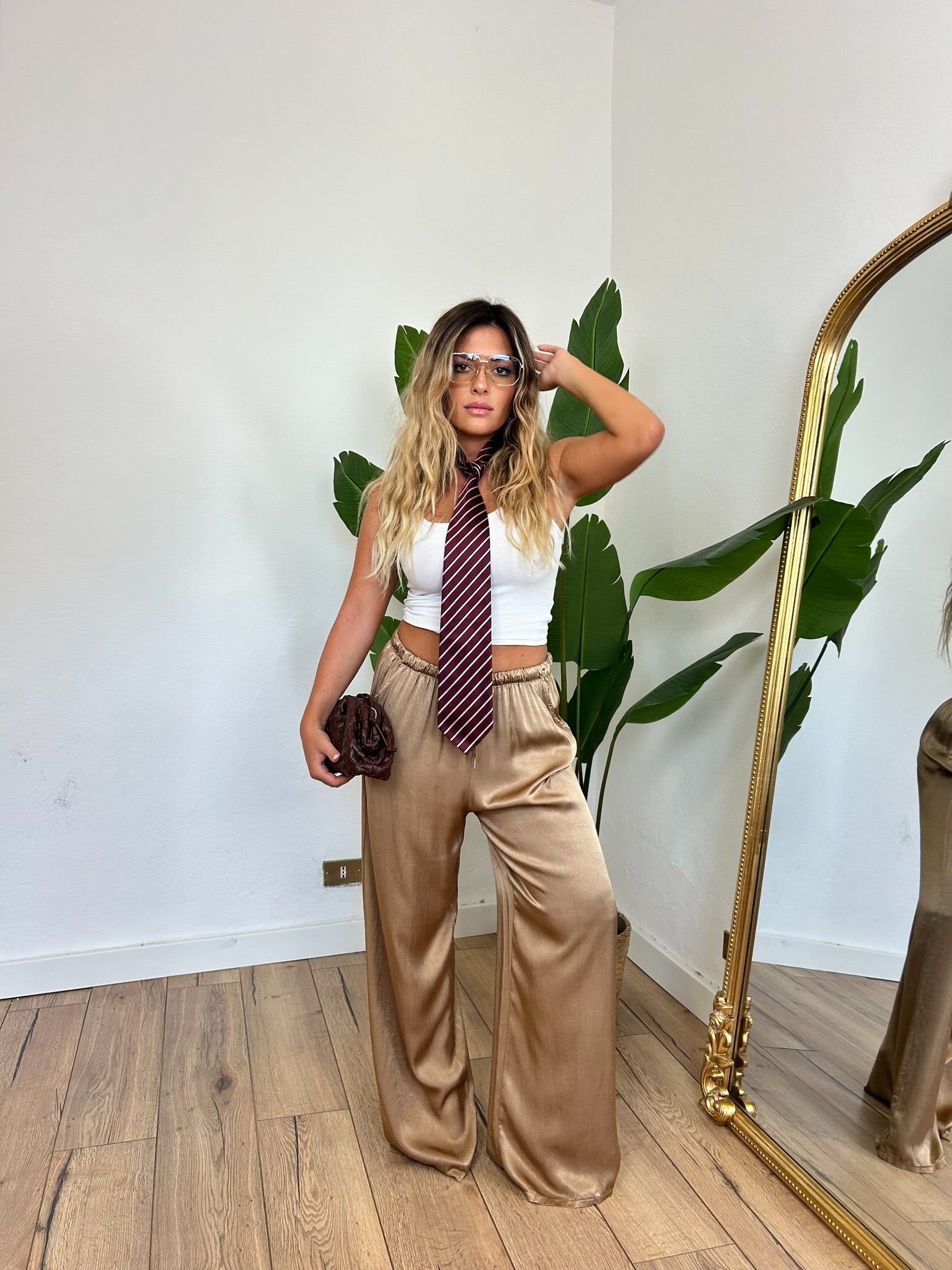 Pantalone Raso cuoio