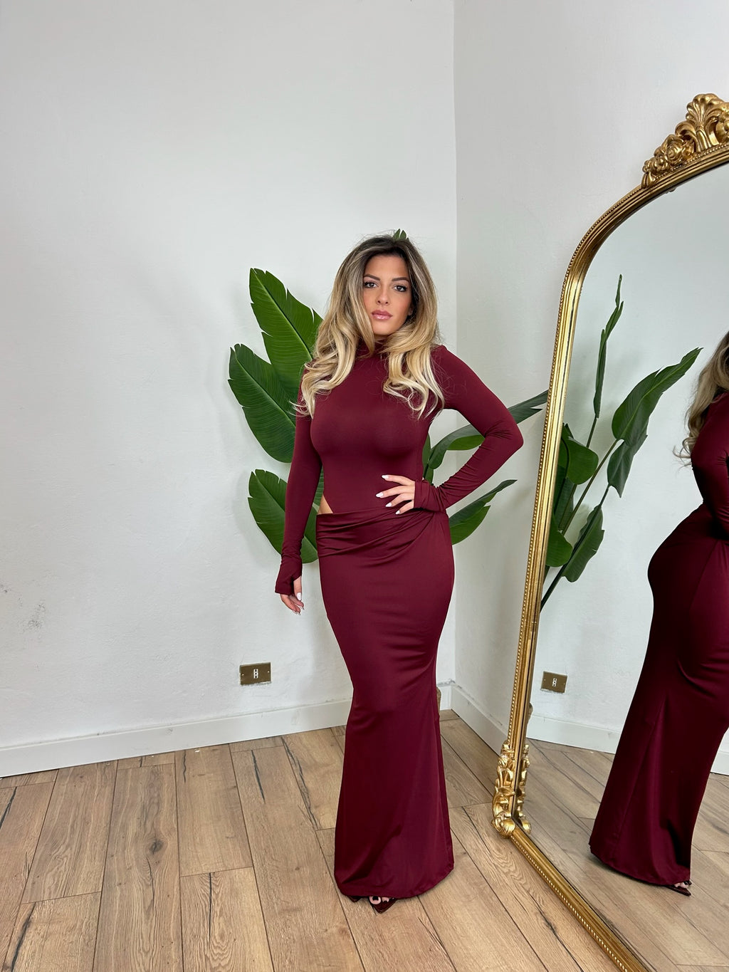 Abito Carlotta bordeaux