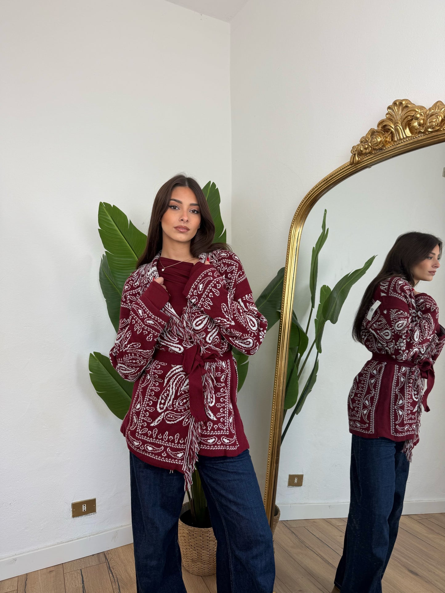 Cardigan Mexico bordeaux