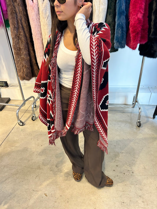 Pre order Poncho Bandana bordeaux