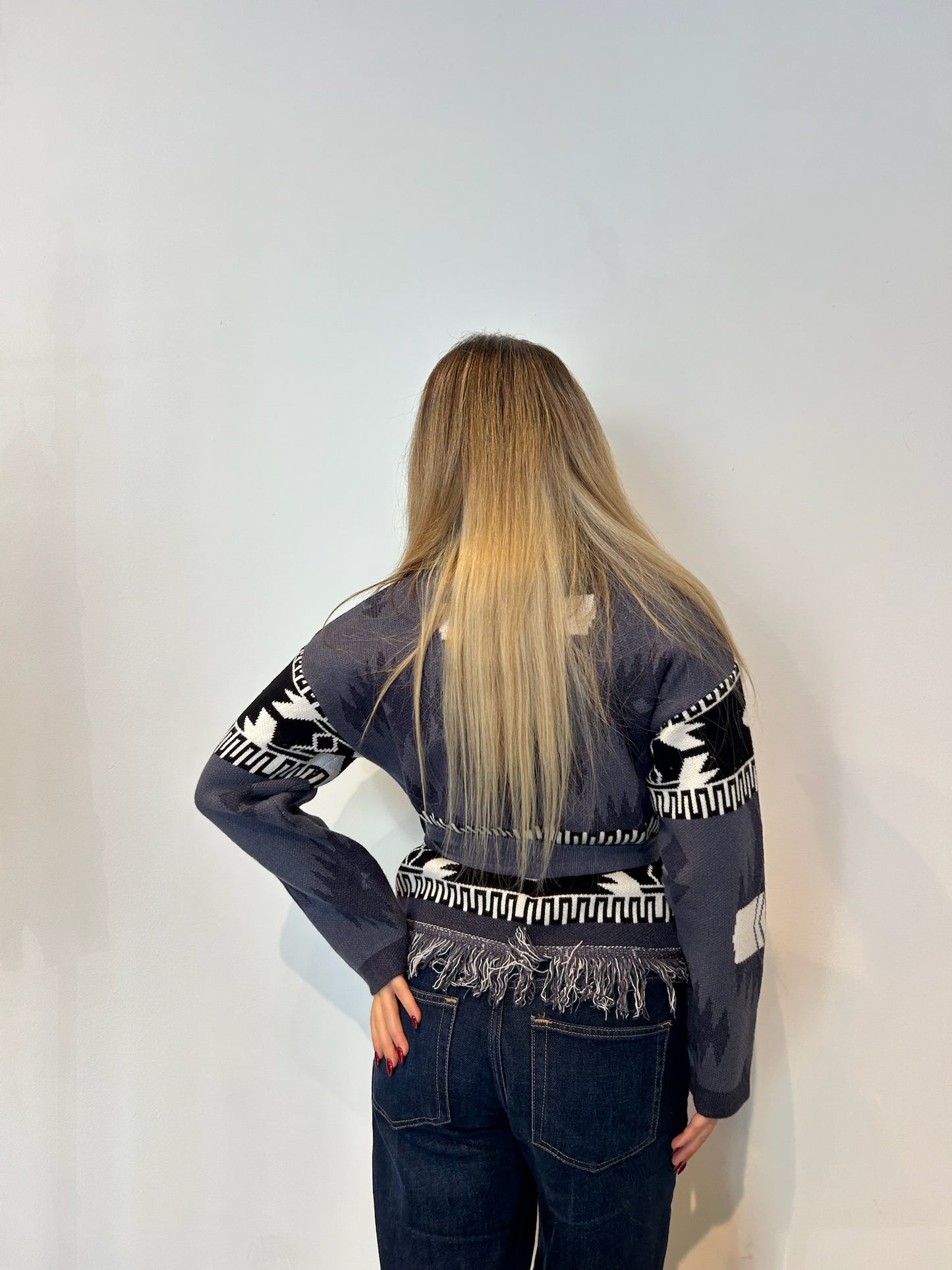 Pre order cardigan Madrid corto blu