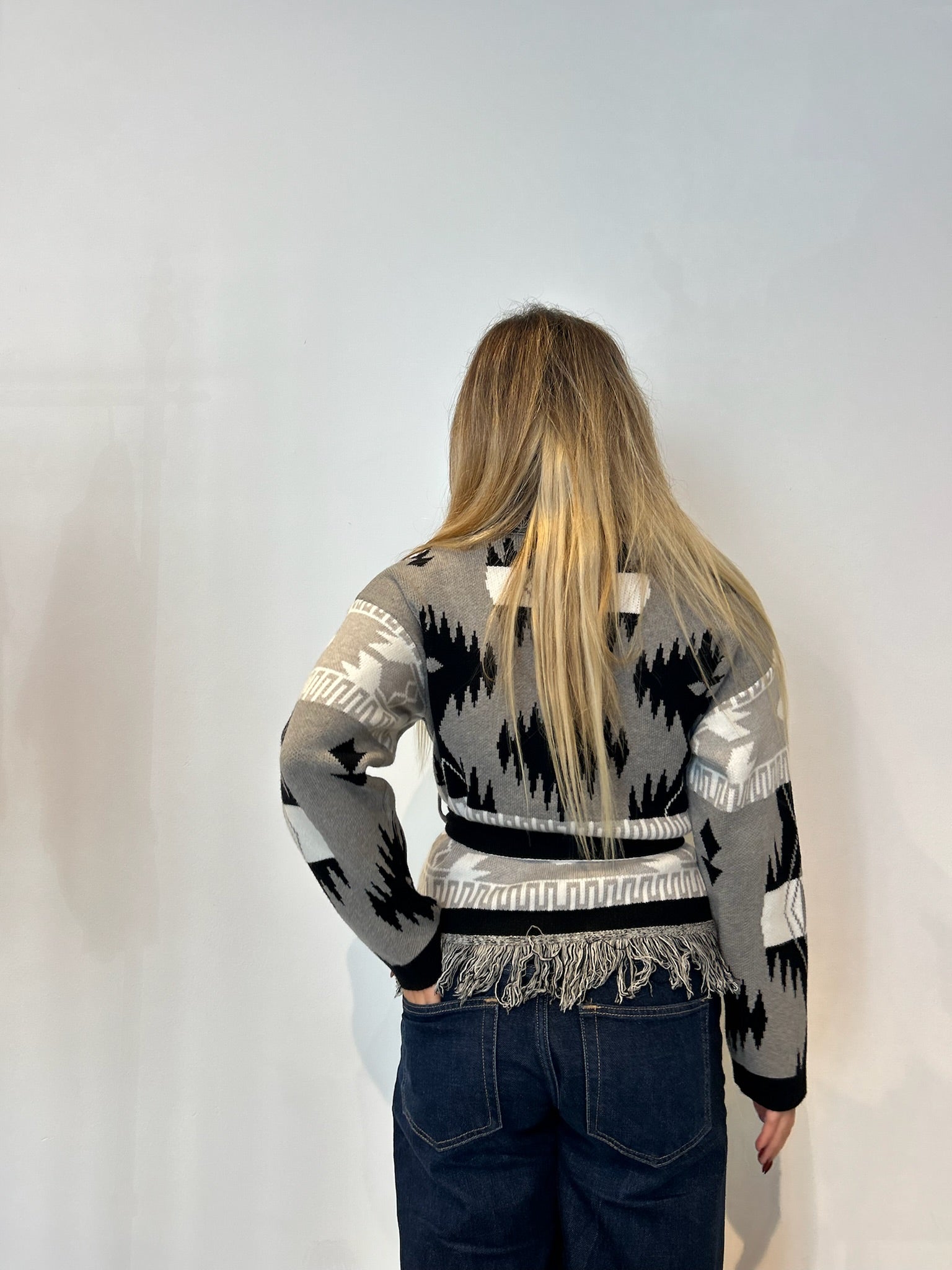 Pre order cardigan Madrid corto grigio