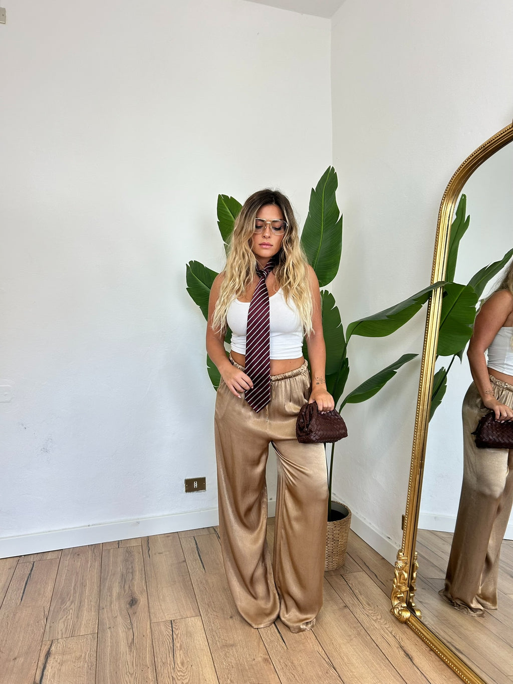 Pantalone Raso cuoio