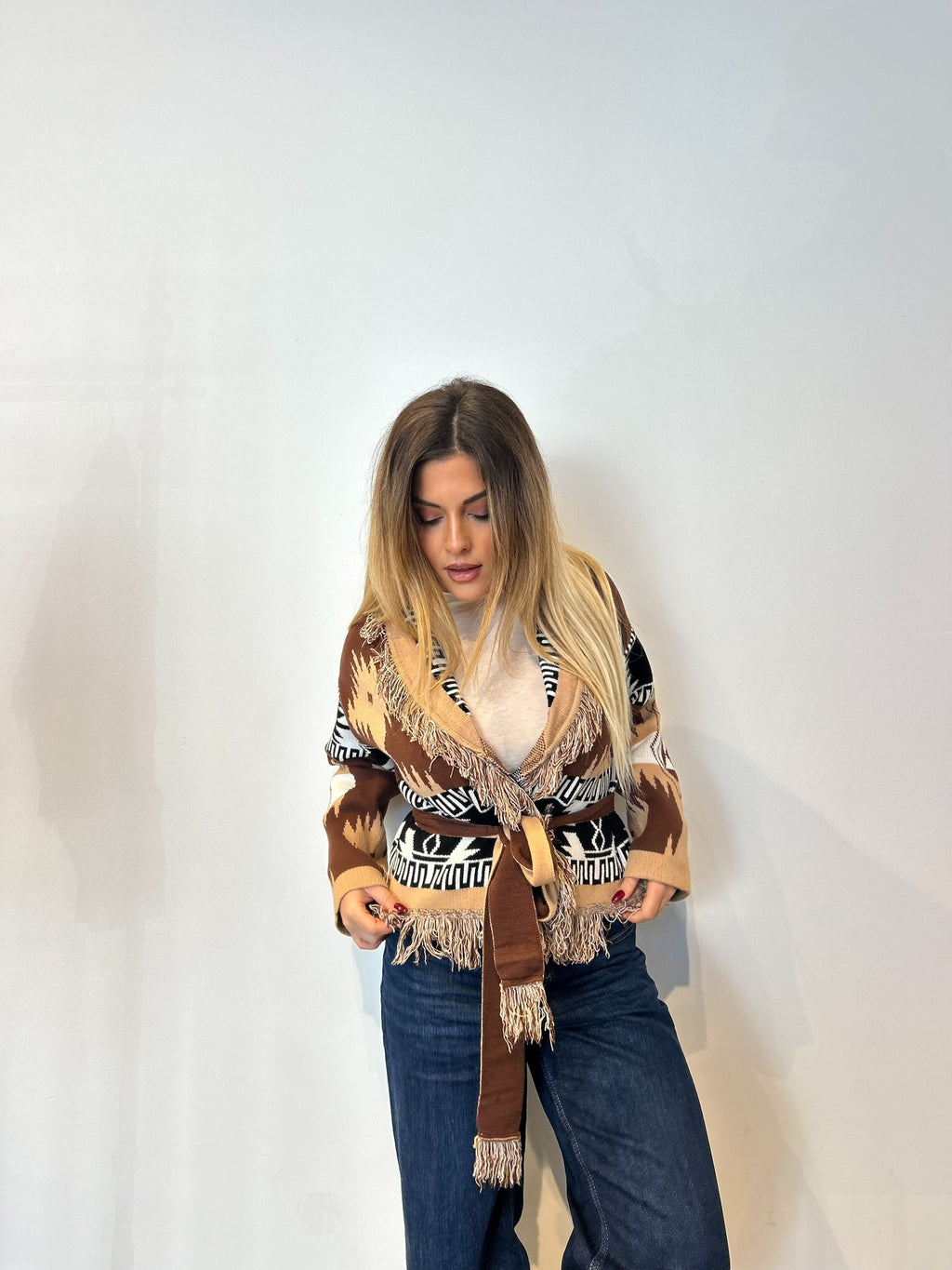 Pre order cardigan Madrid corto marrone