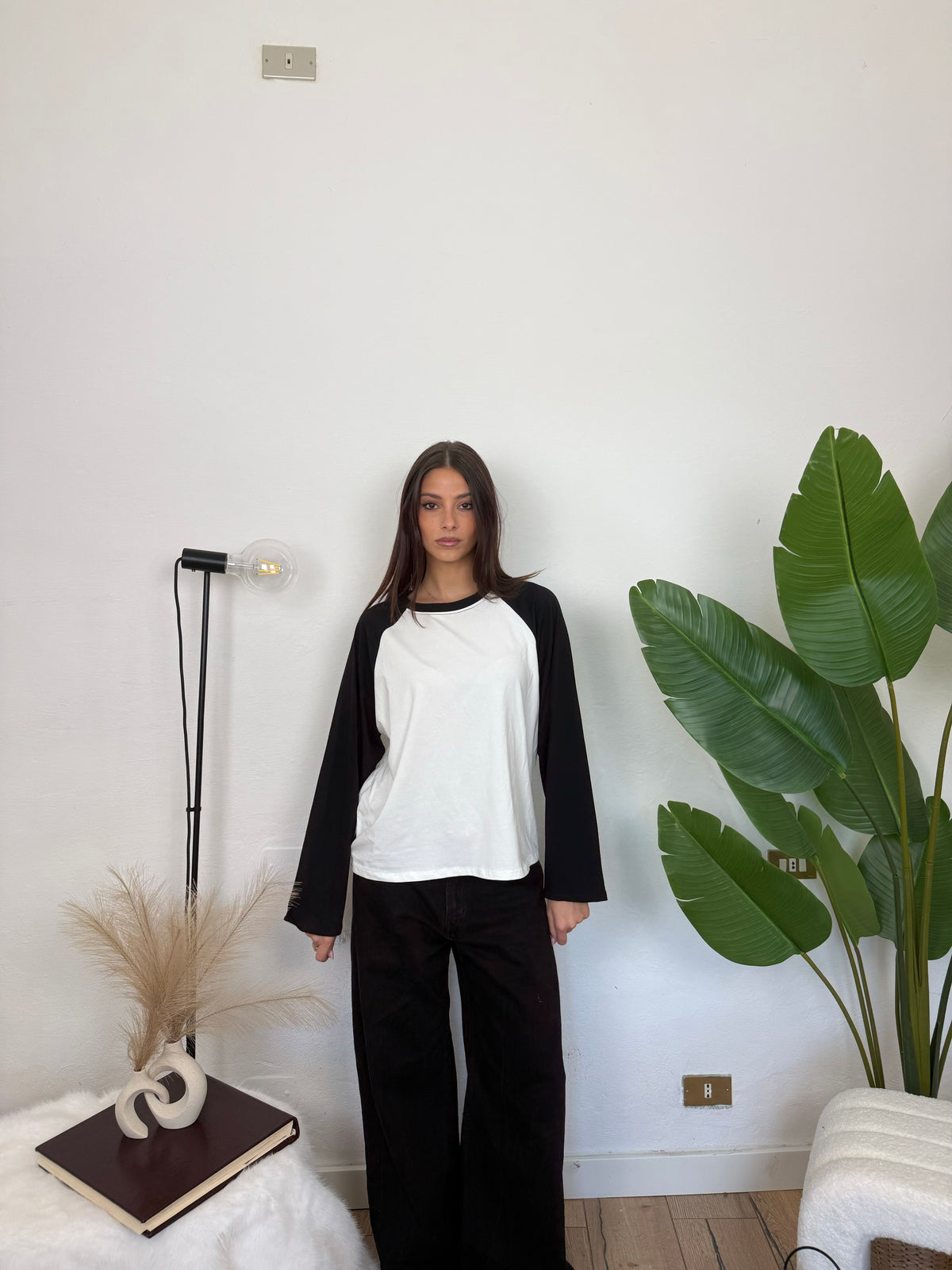 Longsleeve Baseball - nera