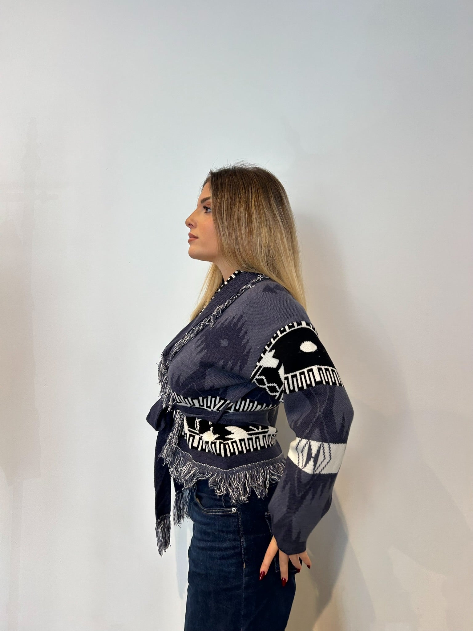 Pre order cardigan Madrid corto blu