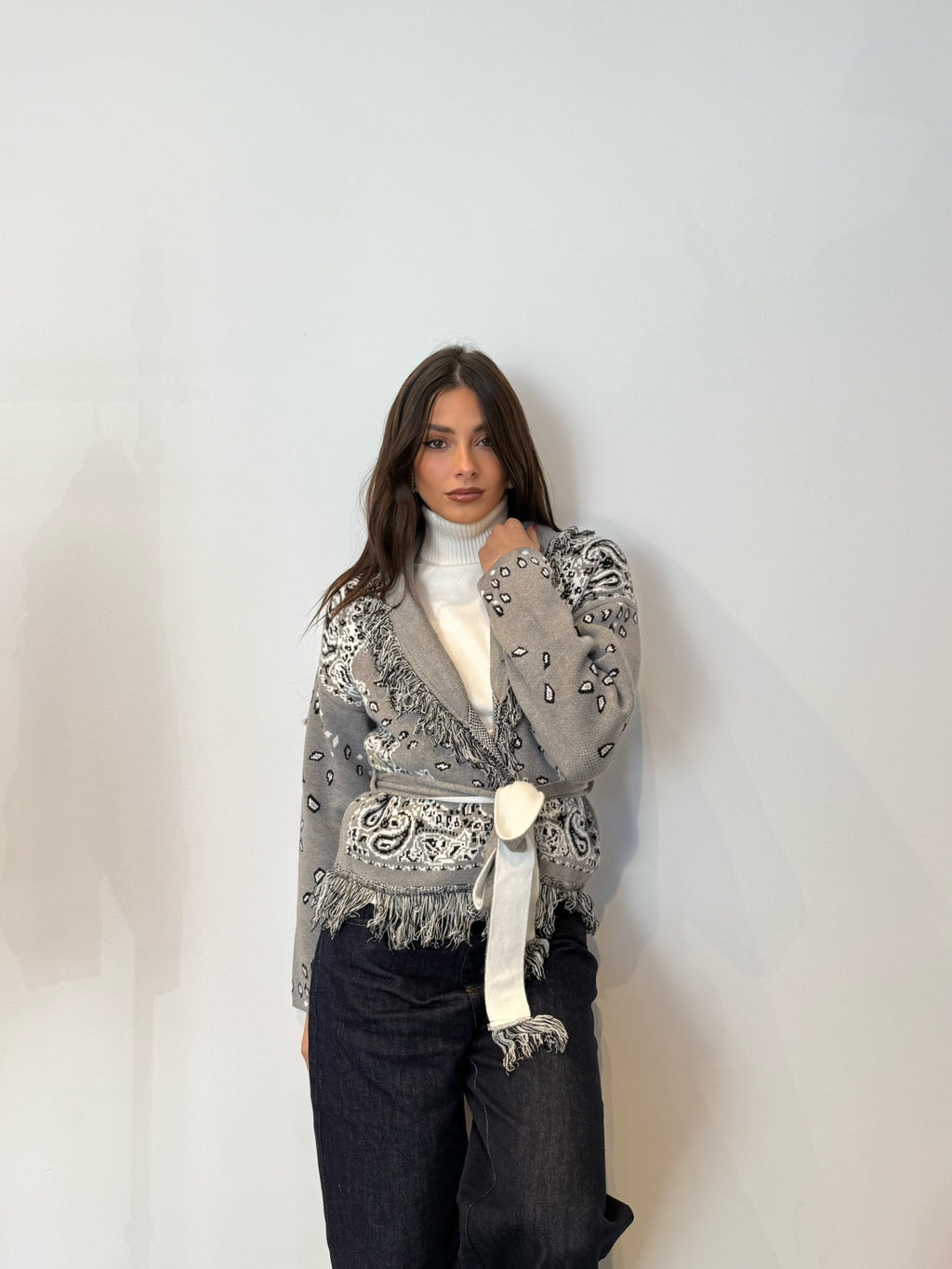 Pre order Cardigan St.moritz corto grigio