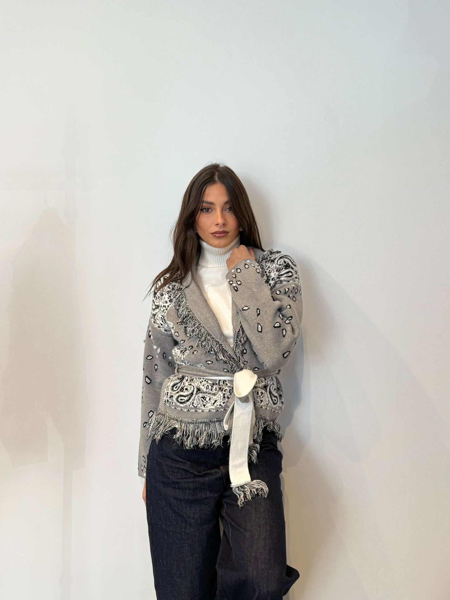 Pre order Cardigan St.moritz corto grigio