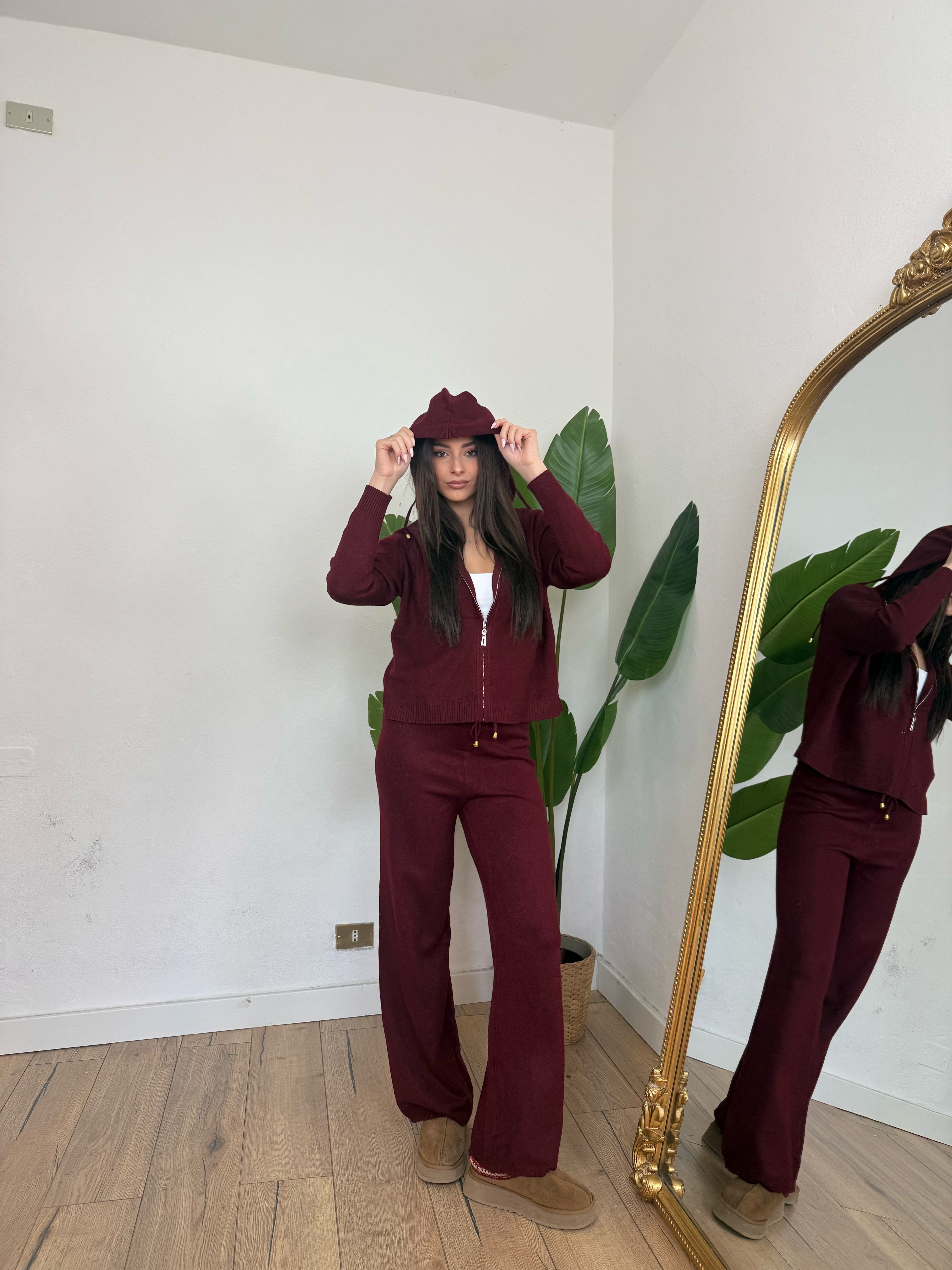 Coordinato Zip bordeaux