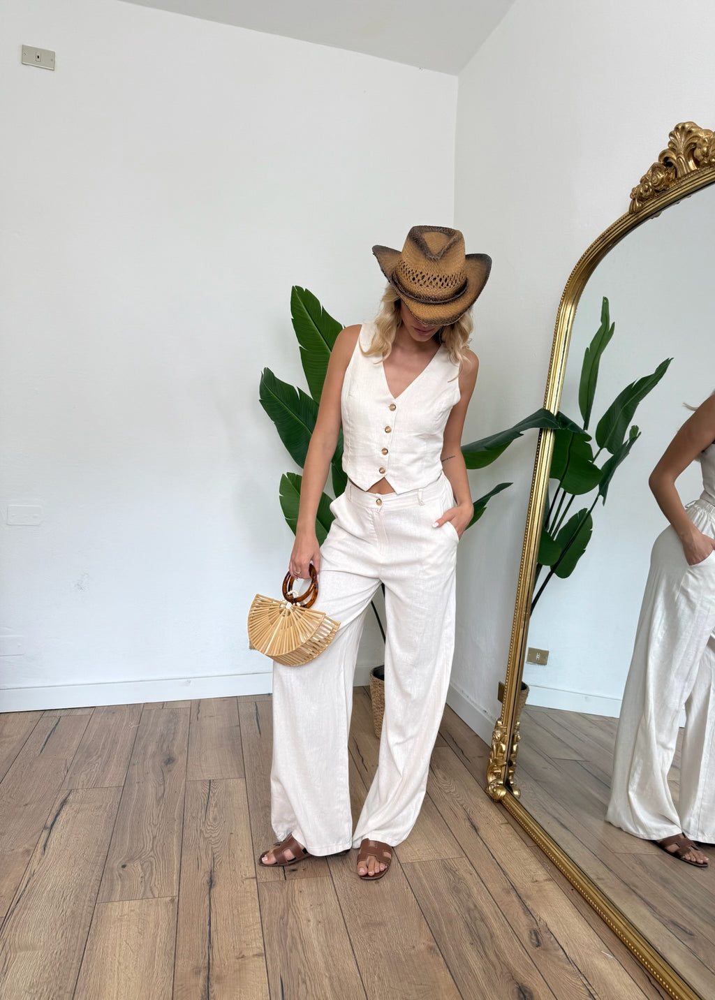 Coordinato Ischia in lino beige