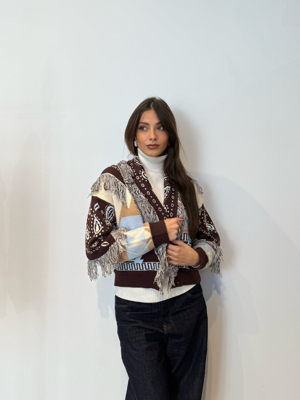 Pre order cardigan Tokyo corto marrone