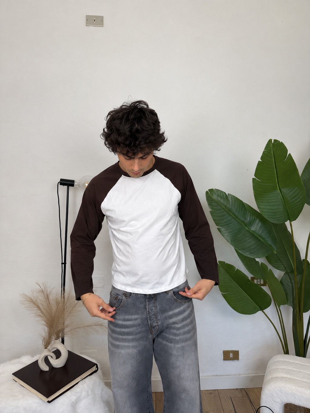 Longsleeve Baseball - marrone