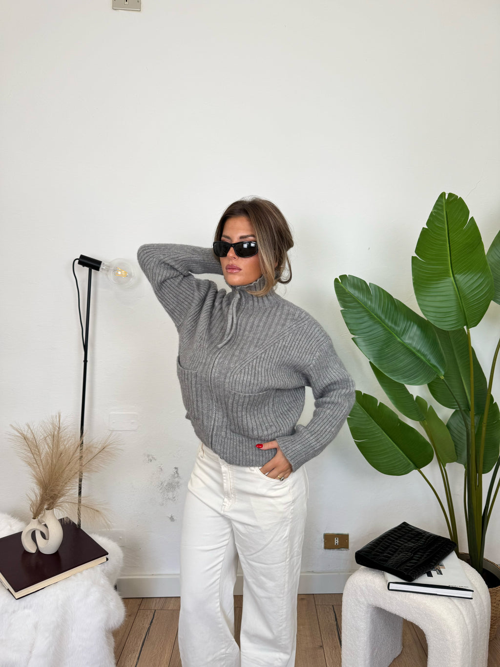 Maglione COZY-grigio