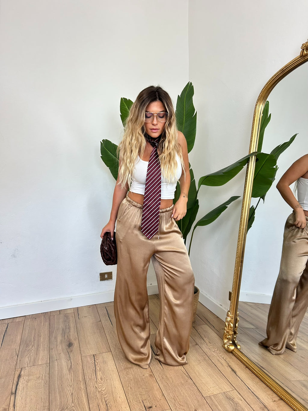 Pantalone Raso cuoio