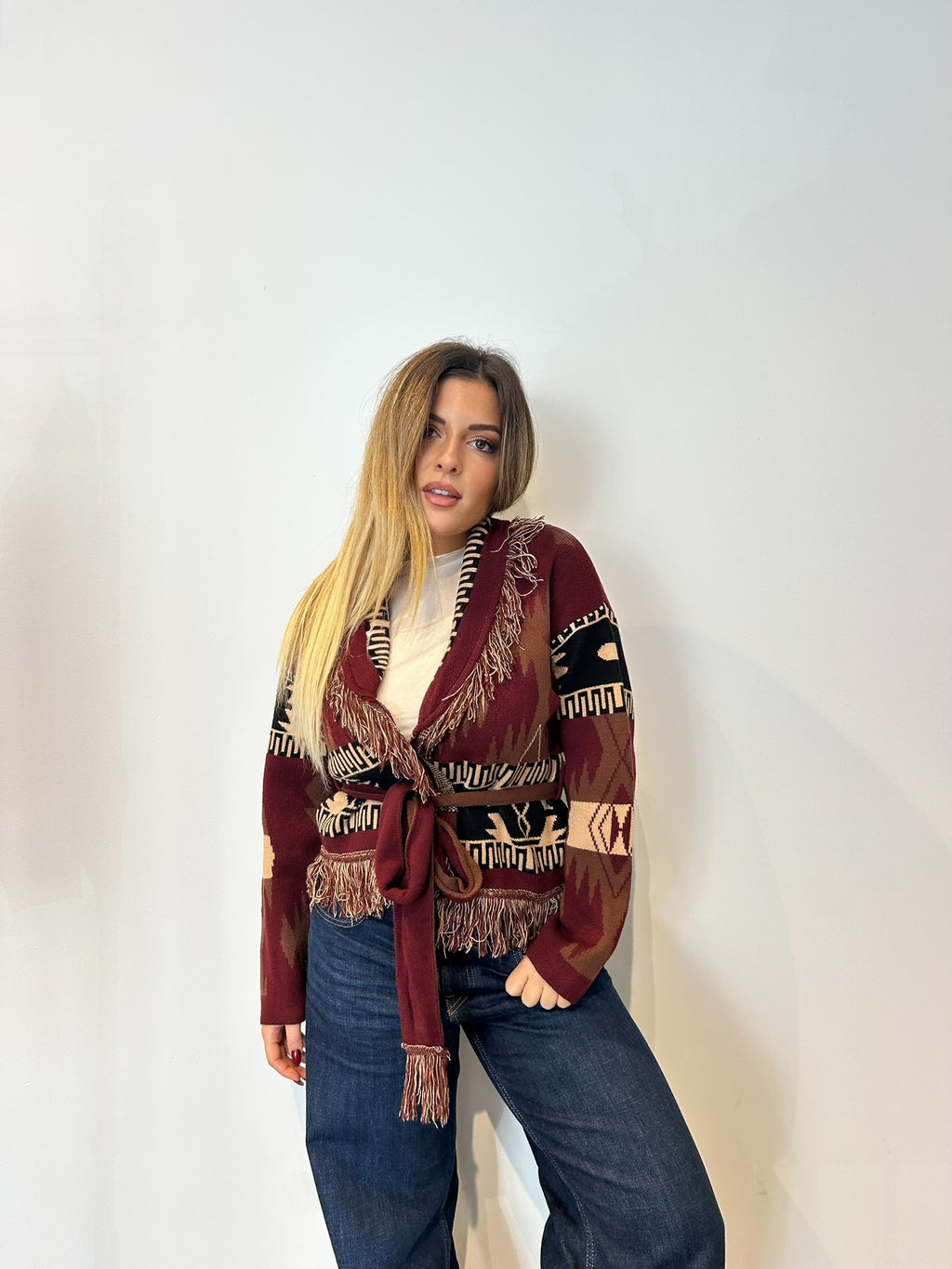 Pre order cardigan Madrid corto marrone