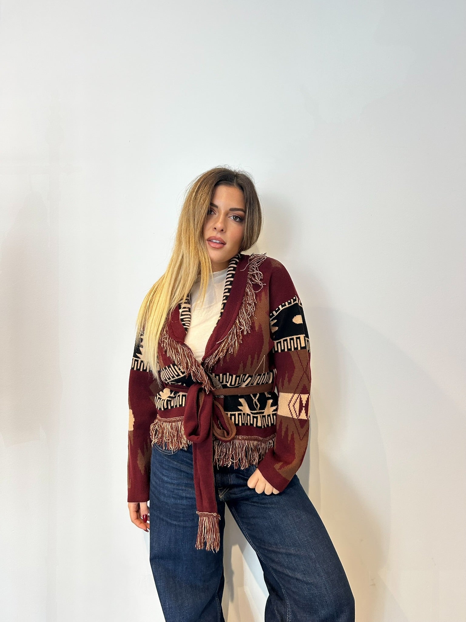 Pre order cardigan Madrid corto marrone