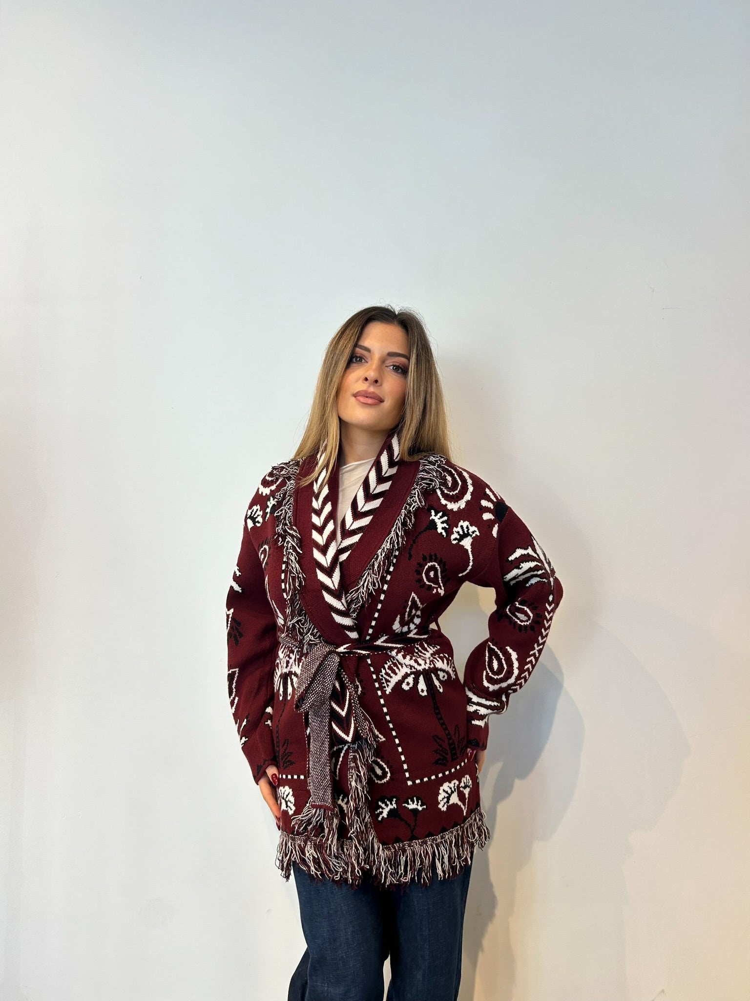 Pre order cardigan Cervinia bordeaux