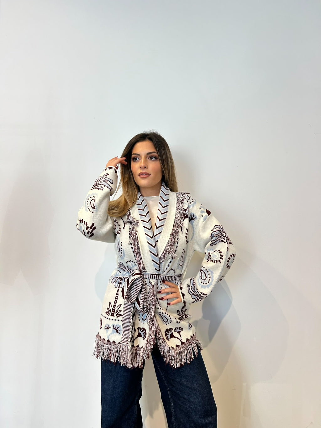 Pre order cardigan Cervinia panna