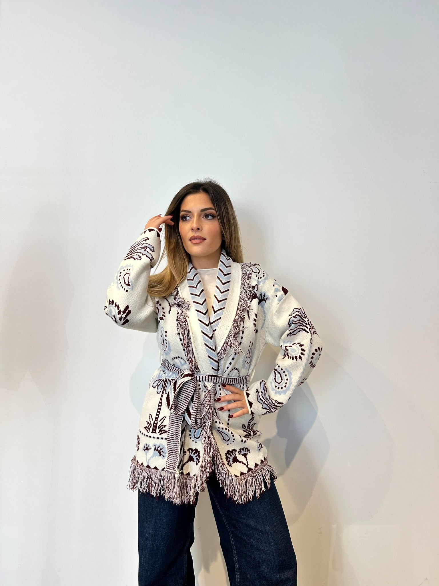 Pre order cardigan Cervinia panna