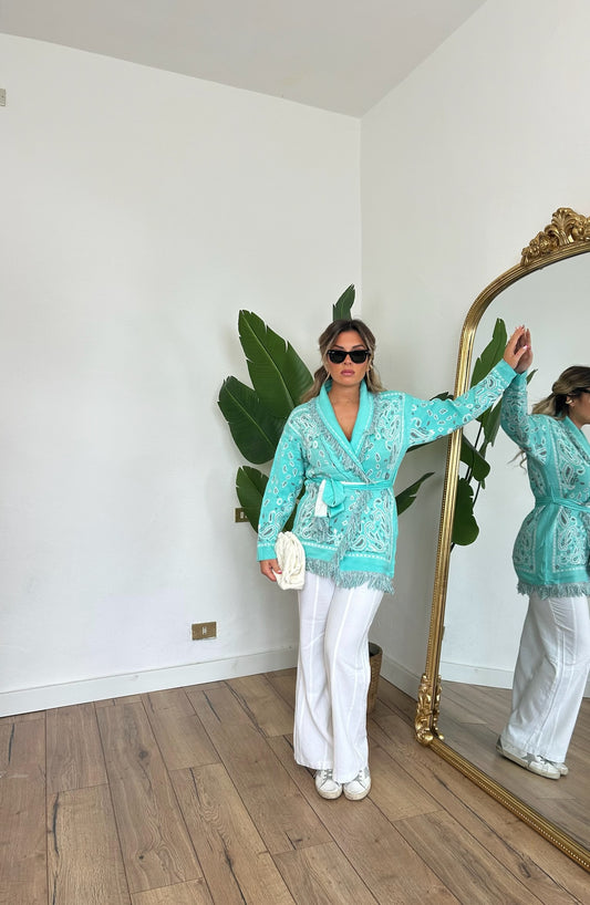 Pre order Cardigan St.Moritz turchese