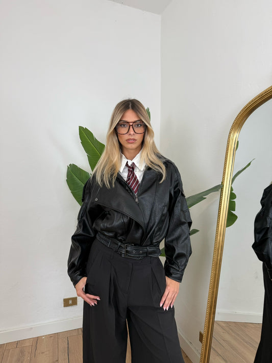 Giacca in pelle nera