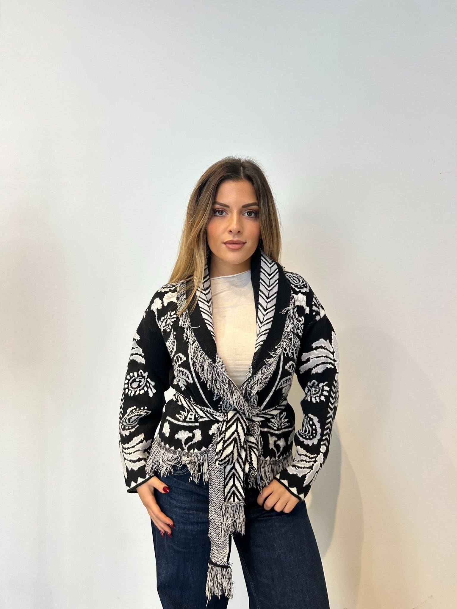 Pre order cardigan Cervinia corto nero
