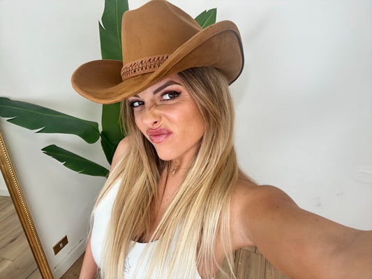 Cappello cowboy invernale cammello