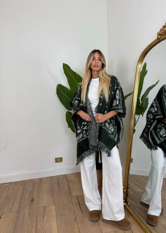 Pre order poncho bandana verde
