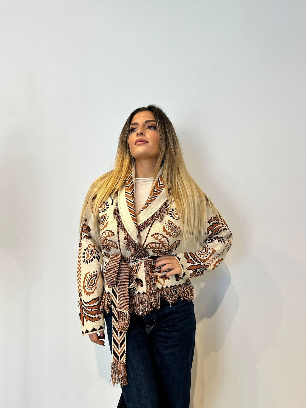 Pre order cardigan Cervinia corto beige