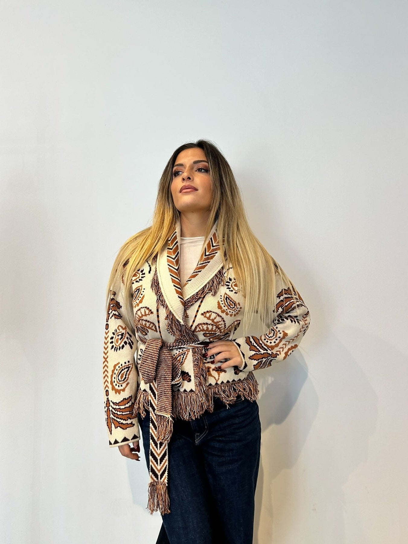 Pre order cardigan Cervinia corto beige