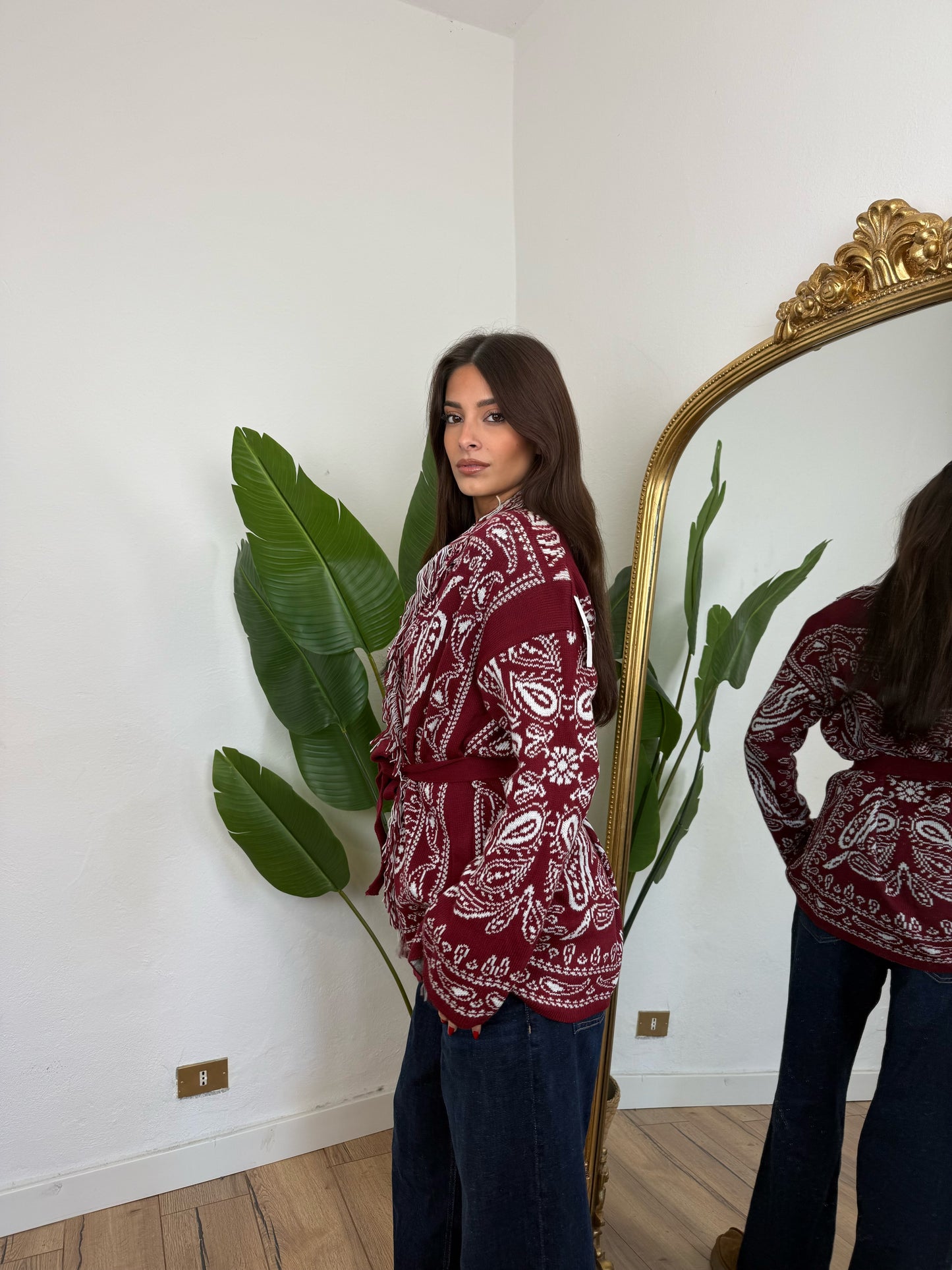 Cardigan Mexico bordeaux