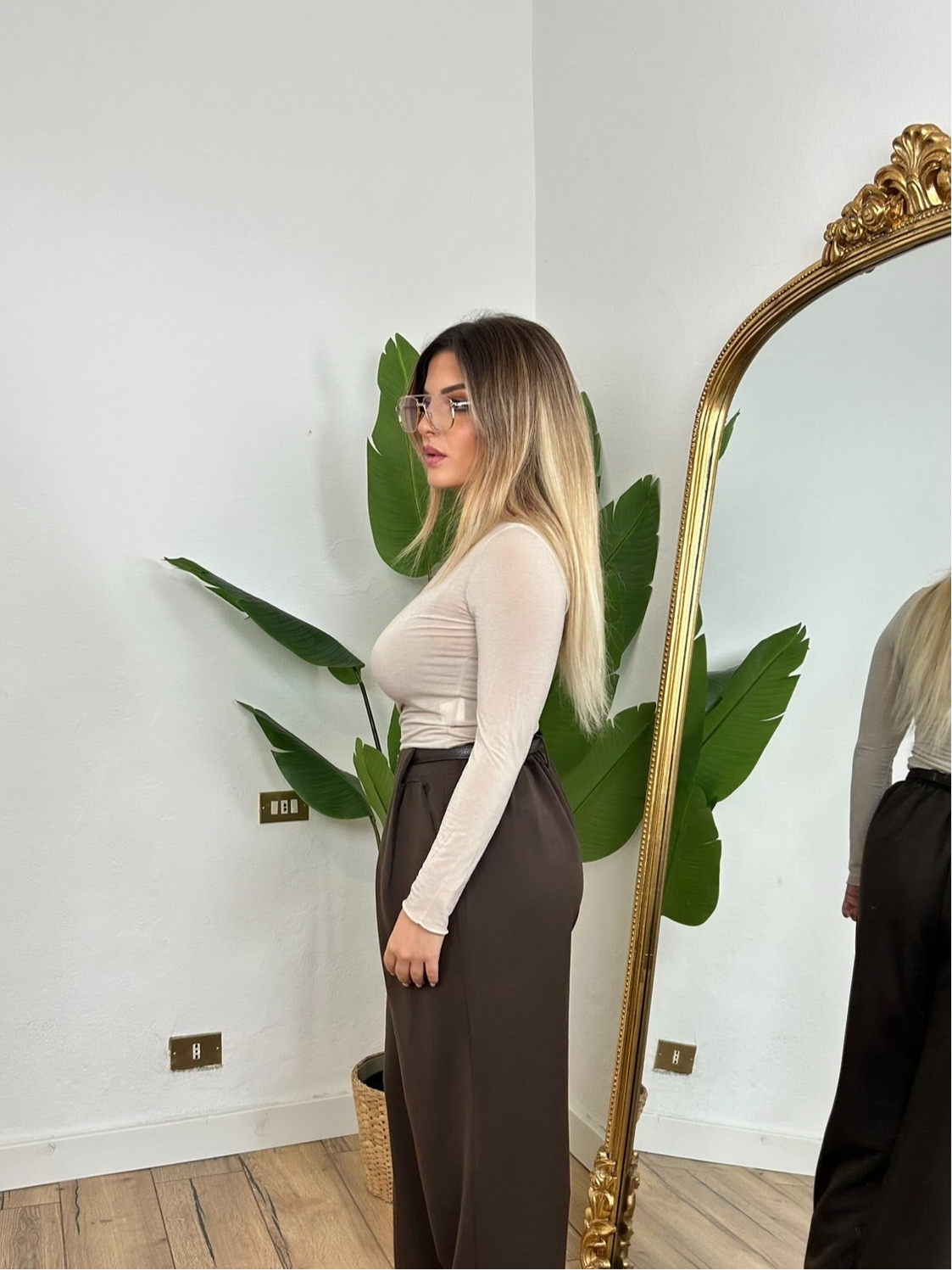 Maglia cashmere beige