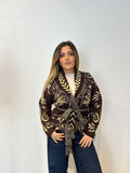 Pre order cardigan Cervinia corto marrone
