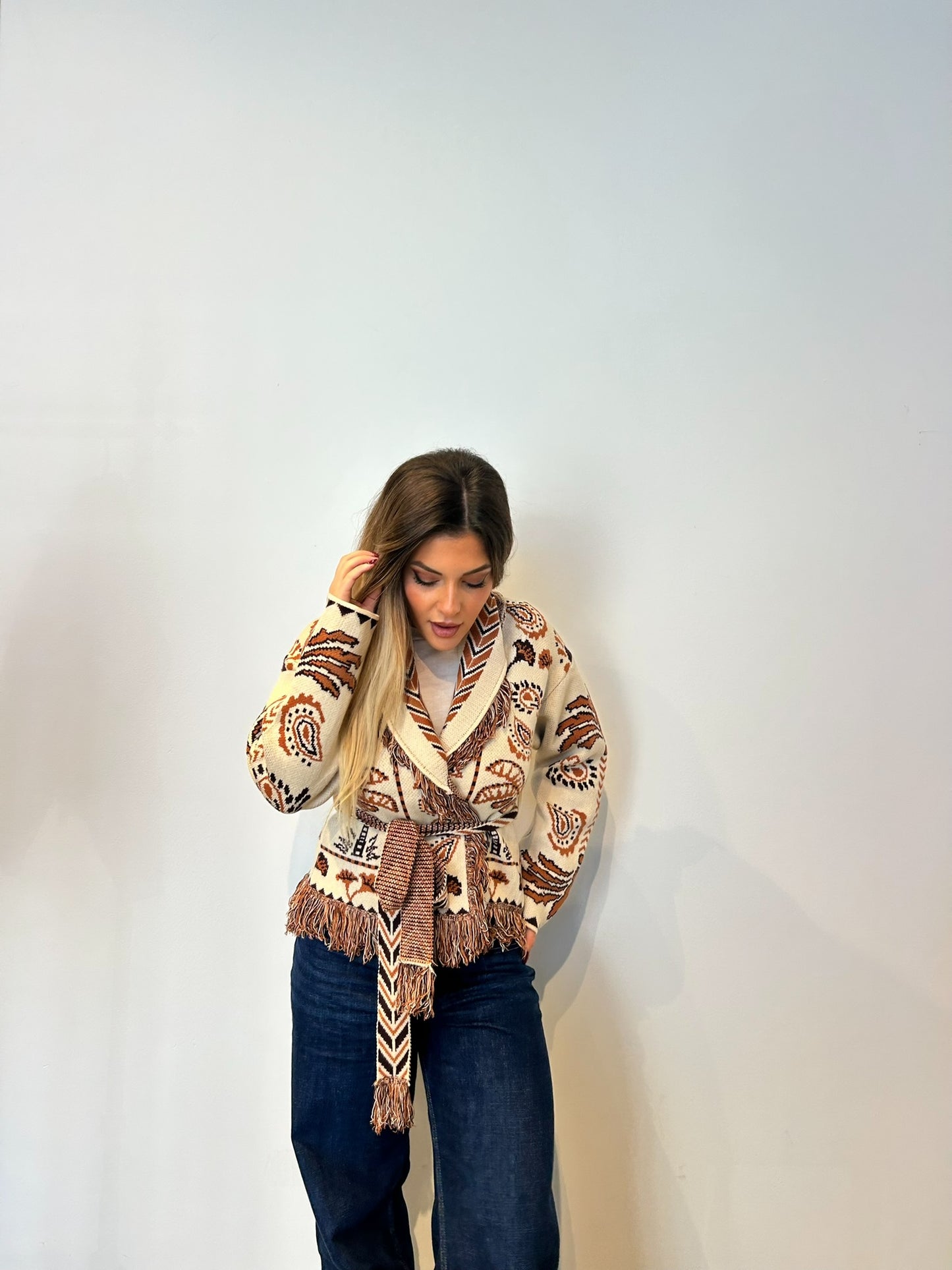 Pre order cardigan Cervinia corto beige