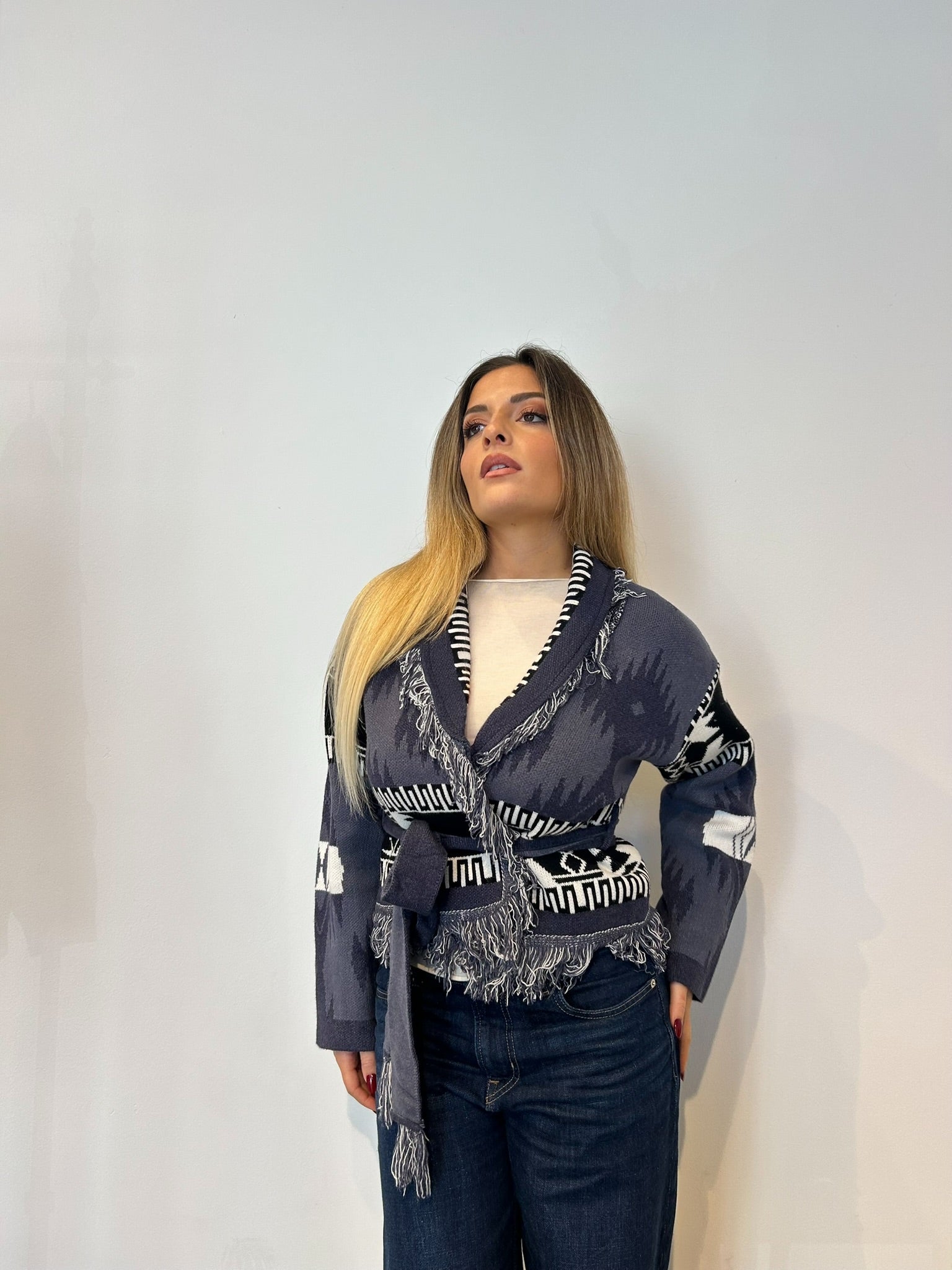 Pre order cardigan Madrid corto blu