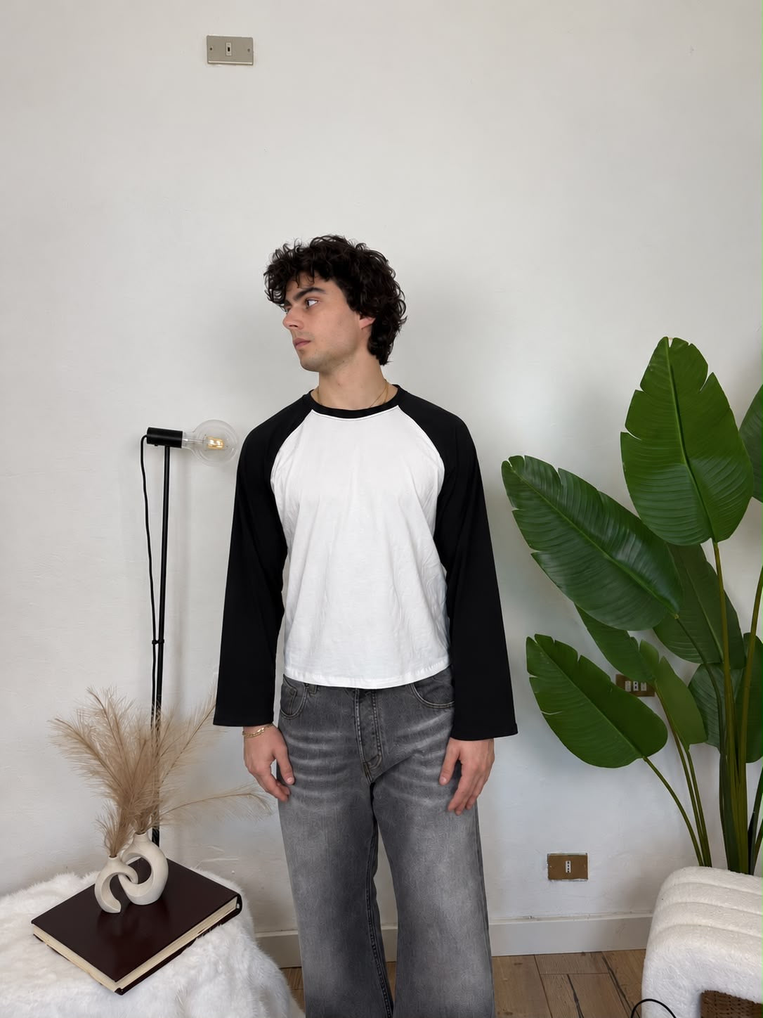 Longsleeve Baseball - nera