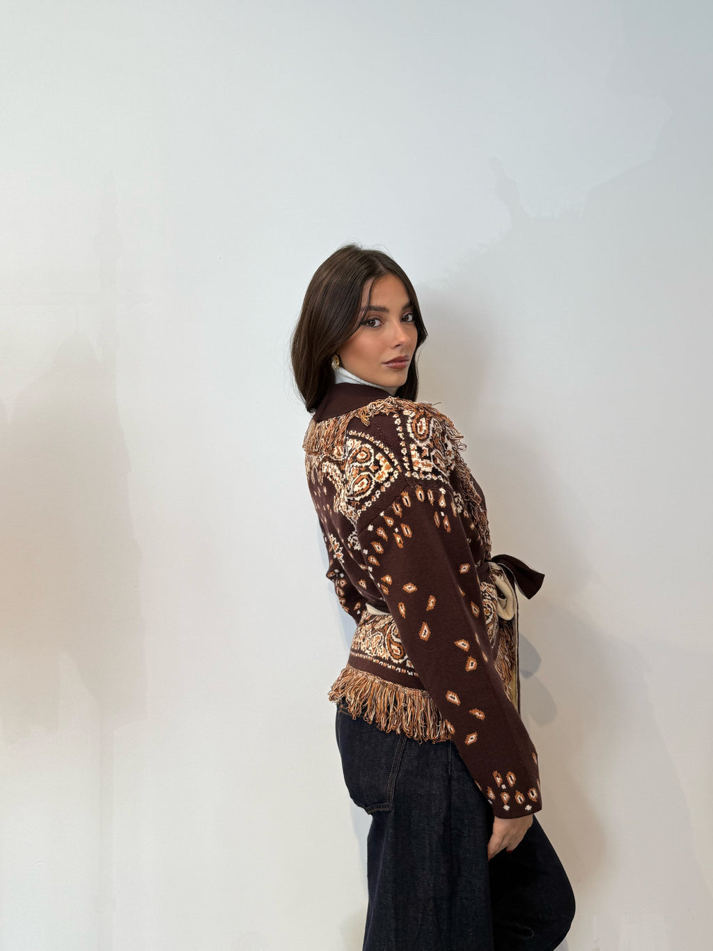 Pre order Cardigan St.Moritz corto marrone