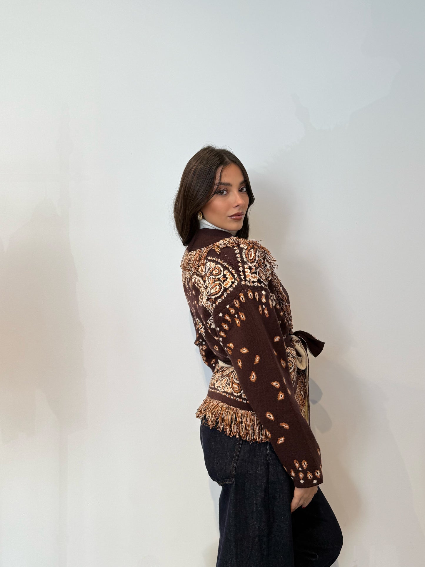 Pre order Cardigan St.Moritz corto marrone