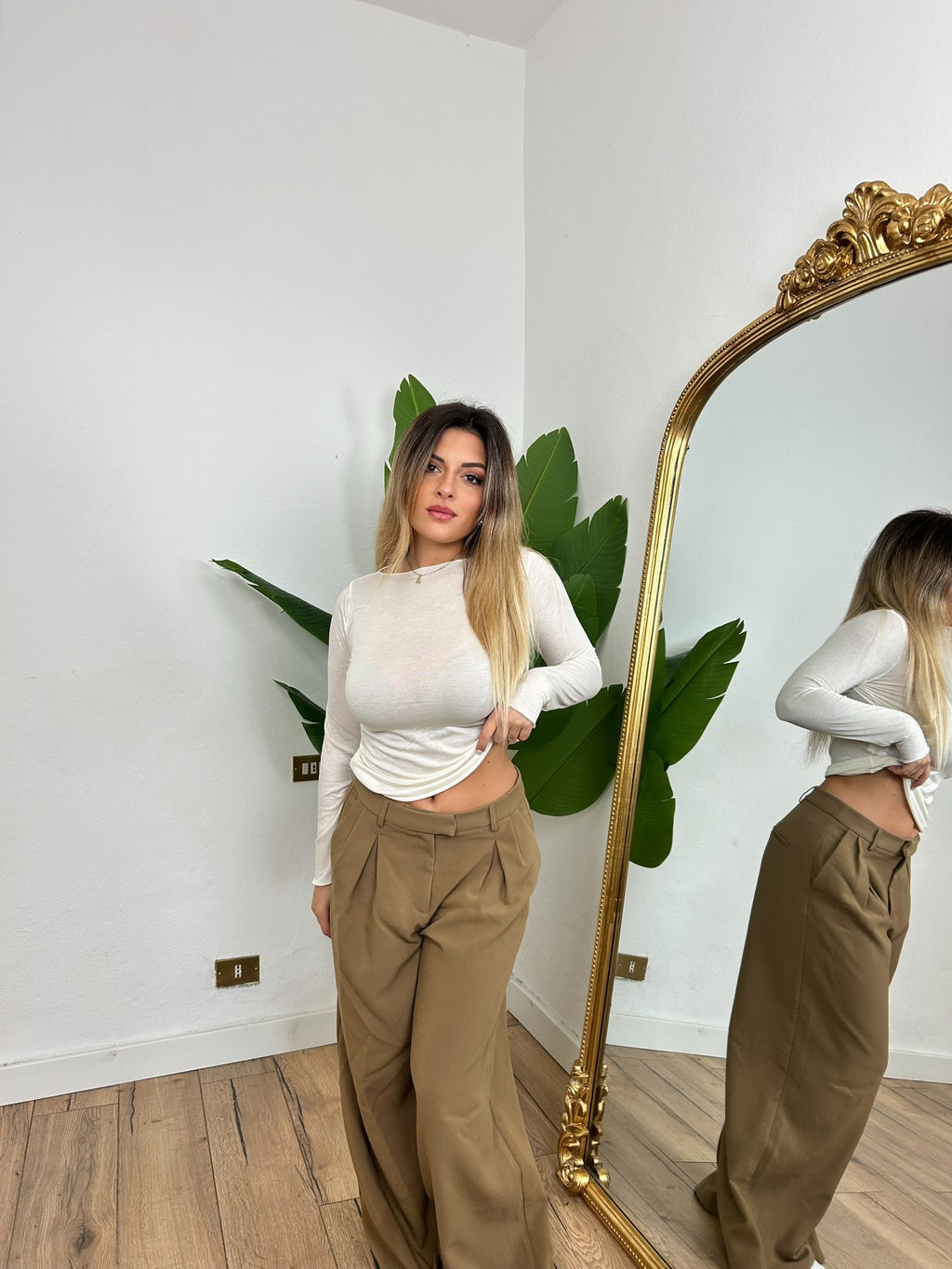 Maglia cashmere panna