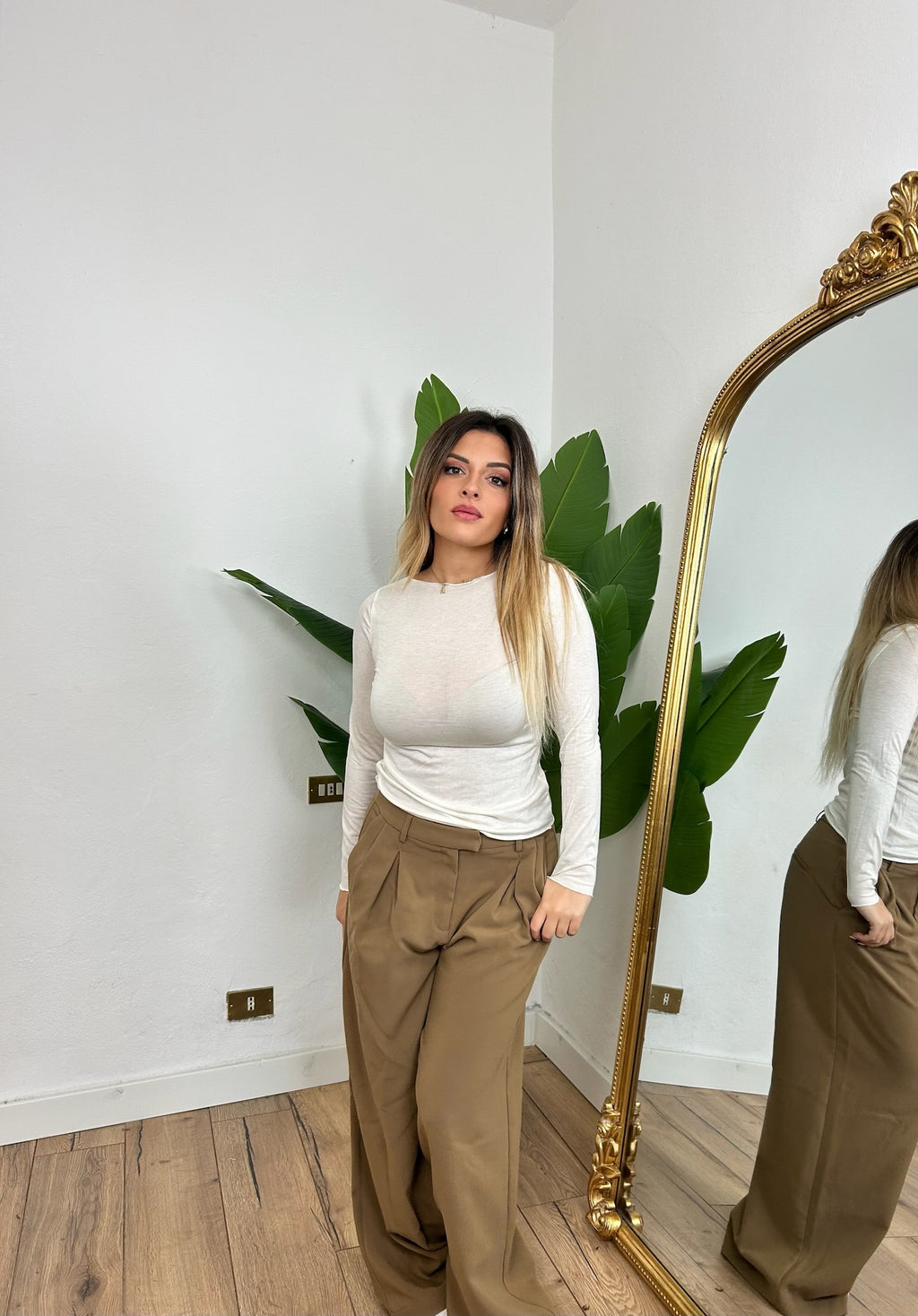 Maglia cashmere panna