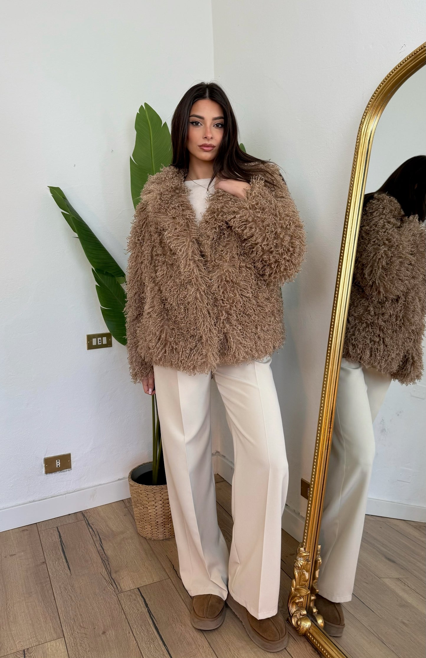 Eco Pelliccia Mongolia cammello