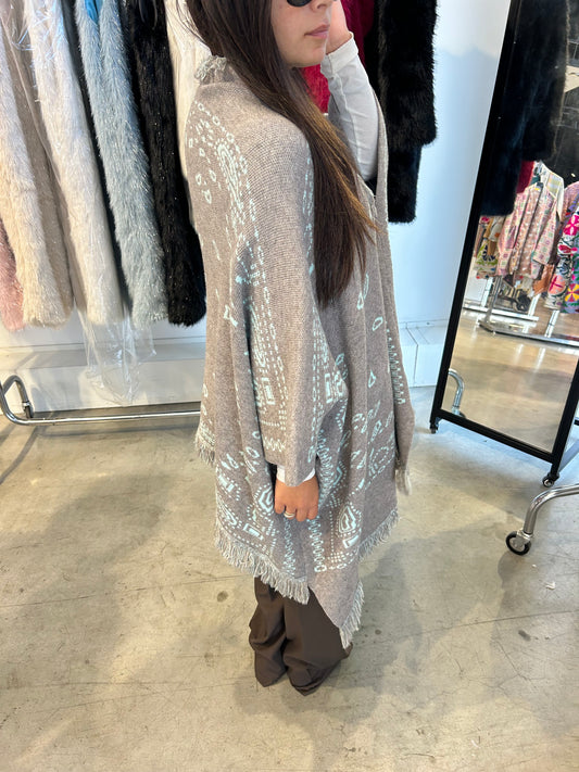 Pre order Poncho bandana grigio