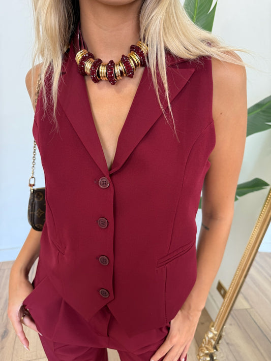 Collana bandana bordeaux